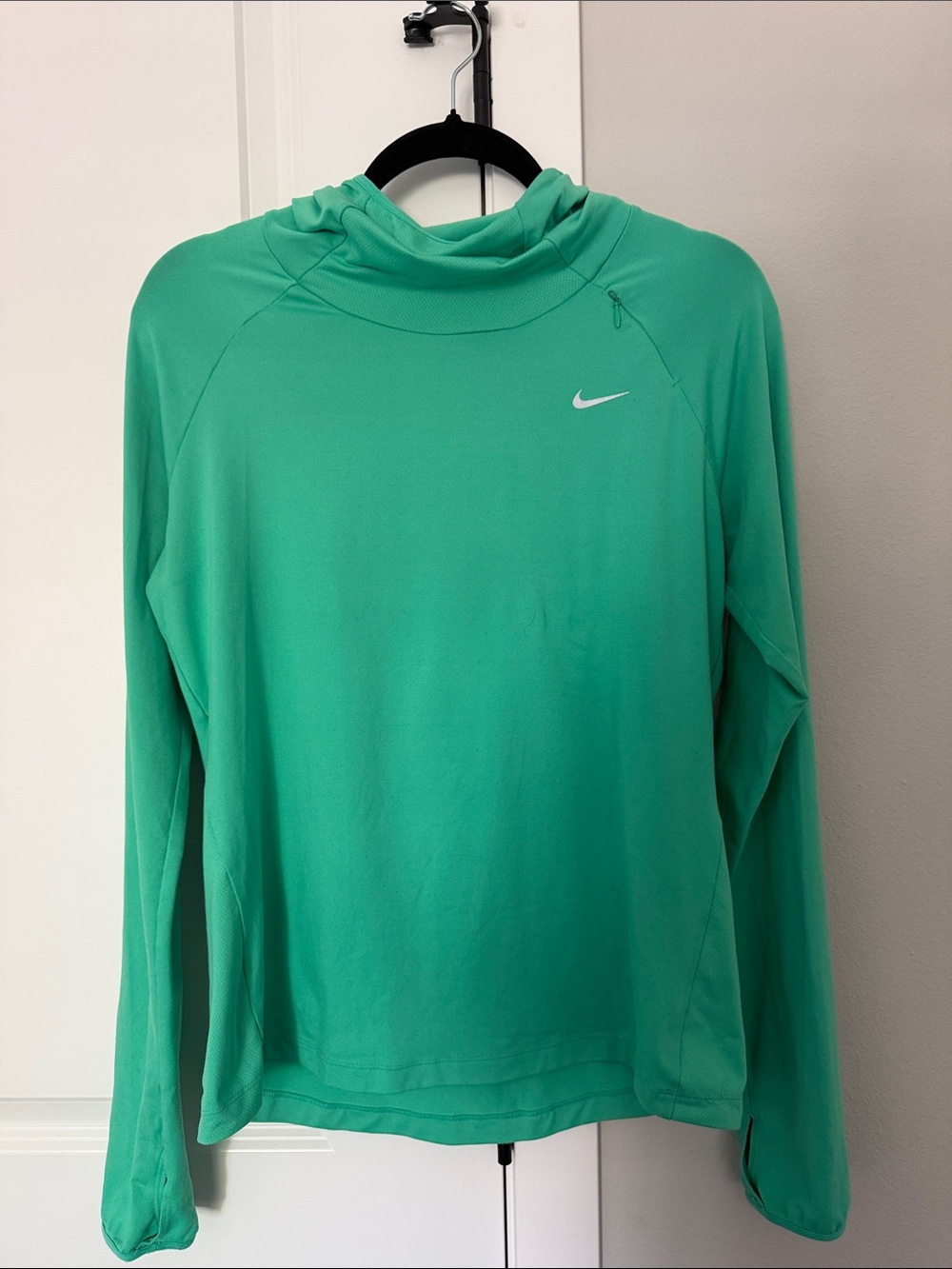 Nike Women’s Cowl Neck Long Sleeve Sweater in Teal Green